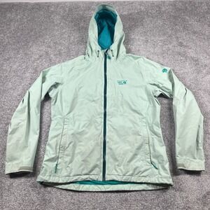 Mountain Hardwear Jacket Womens Large Windbreaker Rain Hooded Nylon Teal